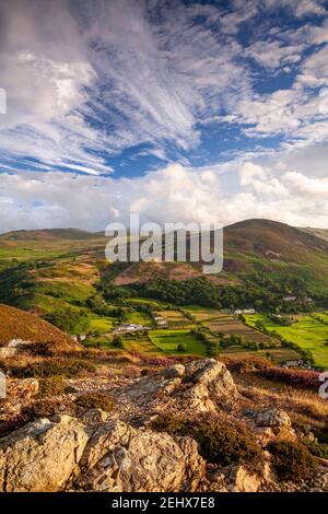 View over North Wales mountains from the Sychnant Pass Stock Photo
