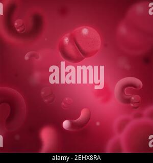 Viruses, bacteria and fungus microbiology science microscopic cells. Closeup of molecules, rendering pathogenic germs 3D vector. Micro organisms , hum Stock Vector