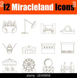 Miracleland Icon Set. Thin Editable Stroke Line Without Filling Design. Vector Illustration. Stock Vector