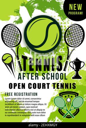trophy racket and ball tennis poster vector illustration eps 10 Stock ...