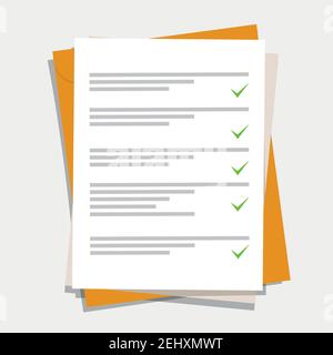 Checklist, complete tasks, to-do list, exam concepts. Premium quality. Modern flat design graphic elements.  Stock Vector