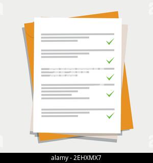 Checklist, complete tasks, to-do list, exam concepts. Premium quality. Modern flat design graphic elements.  Stock Vector