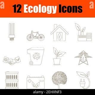 Ecology Icon Set. Thin Editable Stroke Line Without Filling Design. Vector Illustration. Stock Vector