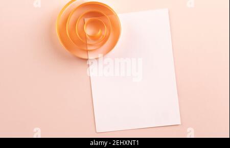 white sheet for congratulations on a bright background Stock Photo