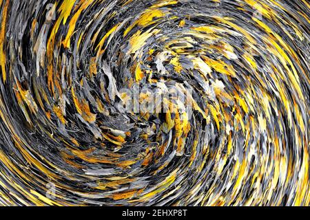 Abstract: Swirl or spiral of fallen Autumn leaves Stock Photo