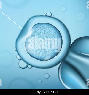 Laser needle injection to cell. Medical operation. Human DNA research ...