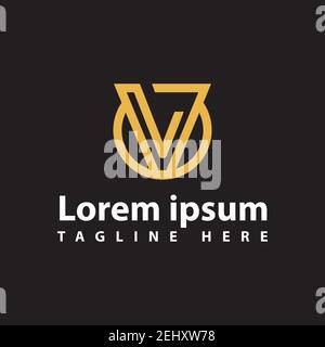 great line modern V logo initial Letter design vector graphic concept Stock Vector