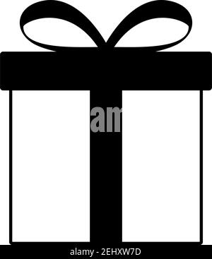 Gift Box Icon. Black Glyph Design. Vector Illustration. Stock Vector