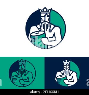 simple stylish the person of king logo design vector illustration Stock Vector