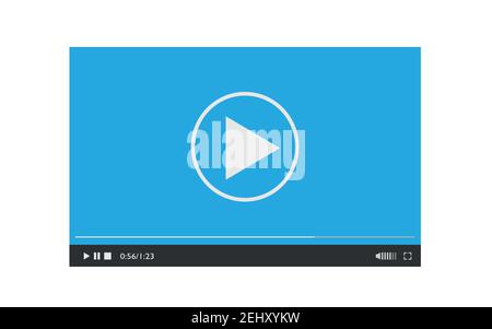Media player design template for web and mobile apps flat style. Stock Vector