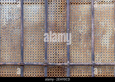 old style rusty metal grid background Stock Photo