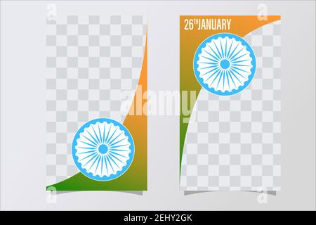 26th of January Republic Day of India. Vector web banner template Stock Vector