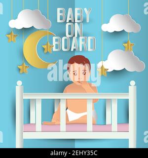 baby on board. vector illustration Stock Vector