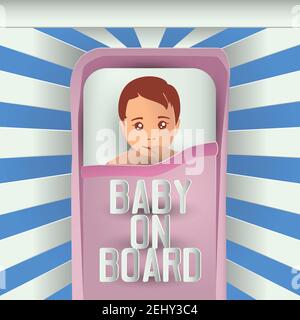 baby on board. vector illustration Stock Vector