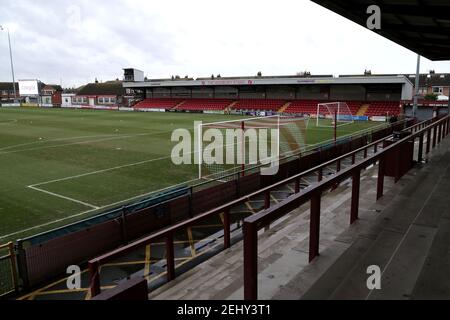 General view of the empty stadium before the Sky Bet League One match at Highbury Stadium, Fleetwood. Picture date: Saturday February 20, 2021. Stock Photo