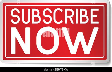 subscribe button label on white background. vector illustration Stock Vector
