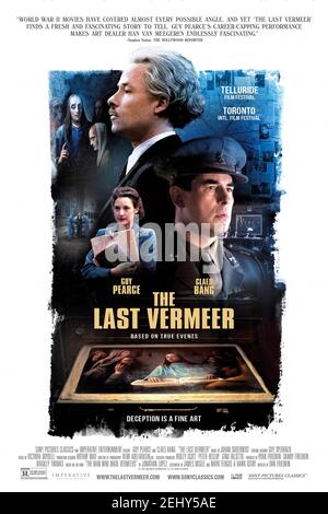 The Last Vermeer (2019) directed by Dan Friedkin and starring Guy Pearce, Claes Bang and Vicky Krieps. Adaptation of Jonathon Lopez's novel about a Dutch artist with a mysterious past accused of selling a valuable painting to the Nazis. Stock Photo