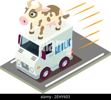 Milk delivery icon. Isometric illustration of milk delivery vector icon for web Stock Vector