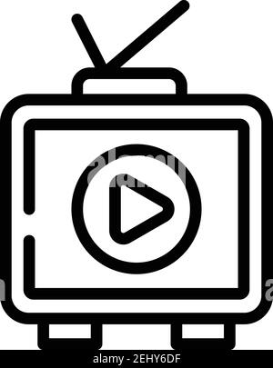 Interactive tv set icon. Outline interactive tv set vector icon for web design isolated on white background Stock Vector