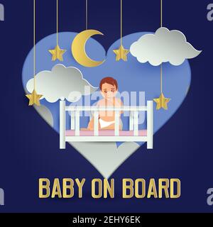 baby on board. vector illustration Stock Vector