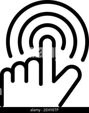 Touch interactive tv icon. Outline touch interactive tv vector icon for web design isolated on white background Stock Vector