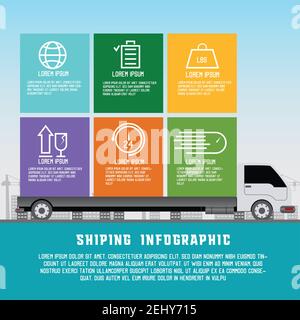 shipping info graphic for business. vector illustration Stock Vector