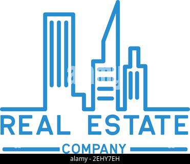 real estate logo isolated on white background. vector illustration Stock Vector