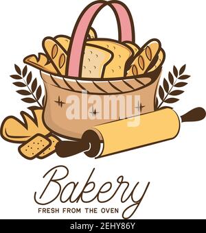 bakery logo isolated on white background, vector illustration Stock Vector