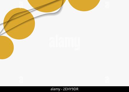 Abstract background with colorful paper cut shapes. Design for poster, banner, card. White and yellow abstract round illustration. 3D paper images Stock Vector