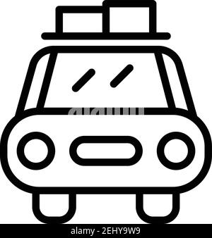 Front view car roof box icon. Outline front view car roof box vector icon for web design isolated on white background Stock Vector