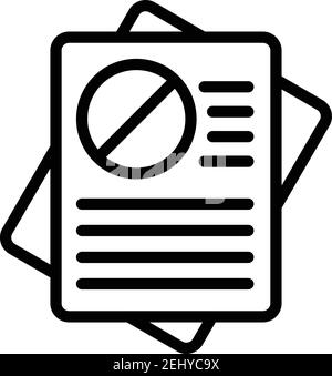 Rejected documents icon. Outline rejected documents vector icon for web design isolated on white background Stock Vector