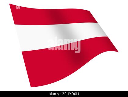 Austria waving flag 3d illustration isolated on white with clipping path Stock Photo