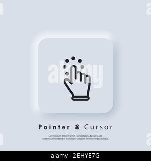 Hand pointer, clicking icon. Clicking finger icon, hand pointer. Vector illustration Stock Vector