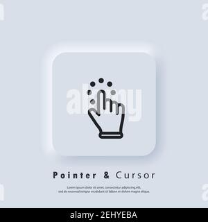 Hand pointer, clicking icon. Clicking finger icon, hand pointer. Vector illustration Stock Vector