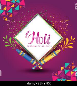 Happy holi vector elements for card design , Happy holi design Stock Vector