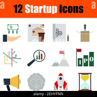 Startup Icon Set. Fully editable vector illustration. Text expanded ...