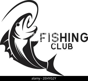 fishing logo on white background, vector illustration Stock Vector