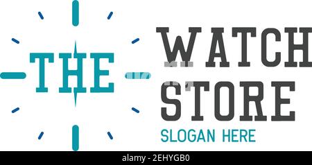watch store logo on white background. vector illustration Stock Vector
