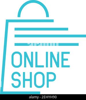 online shopping logo on white background. vector illustration Stock Vector