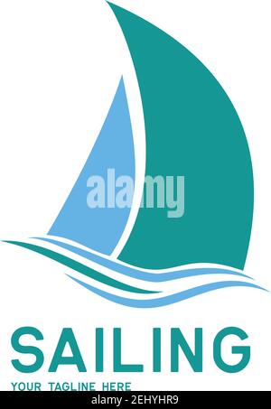sailing logo on white background, vector illustration Stock Vector
