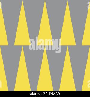 abstract trendy triangle endless pattern yellow and grey Stock Vector
