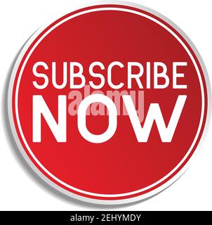 subscribe button label on white background. vector illustration Stock Vector