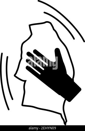 Wet Cleaning Icon. Black Glyph Design. Vector Illustration. Stock Vector