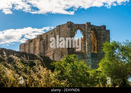 View of Saint Félix de Monceau abbey in Gigean in Hérault in Occitania, France Stock Photo
