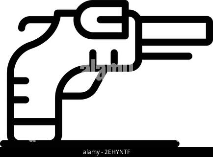 Pistol icon. Outline pistol vector icon for web design isolated on white background Stock Vector