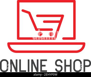 online shopping logo on white background. vector illustration Stock Vector
