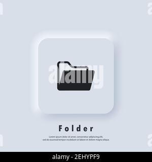 Folder document icon. Folder logo. Vector. UI icon. Neumorphic UI UX white user interface web button. Stock Vector