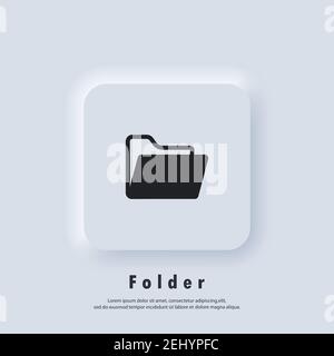 Folder document icon. Folder logo. Vector. UI icon. Neumorphic UI UX white user interface web button. Stock Vector