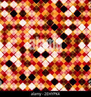 Vector seamless pattern of colored diagonal cells. Texture for textile print Stock Vector