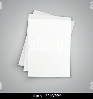 White blank A4 paper. Templates for presentation of the design of a flyer Stock Vector